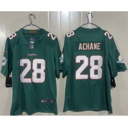 Men Miami Dolphins  28 DeVon Achane Aqua 2026 Vapor Limited Stitched Football Jersey