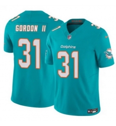 Men Miami Dolphins 31 Ollie Gordon II Aqua 2025 F U S E Vapor Limited Stitched Football Jersey Men Miami Dolphins 31 Ollie Gordon II Aqua 2025 F U S E Vapor Limited Stitched Football Jersey