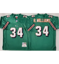 Men Miami Dolphins 34 Ricky Williams Aqua Throwback Stitched Football Jersey Men Miami Dolphins 34 Ricky Williams Aqua Throwback Stitched Football Jersey