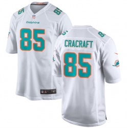 Men Miami Dolphins 85 River Cracraft White Stitched Game Jersey