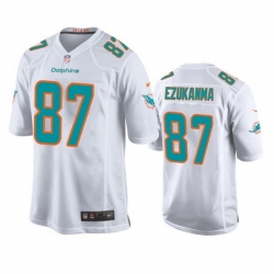 Men Miami Dolphins 87 Erik Ezukanma White Stitched Game Jersey