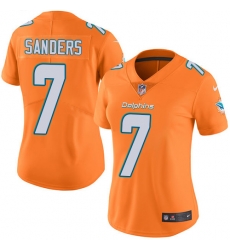 7 Limited Jason Sanders Orange Nike NFL Womens Jersey Miami Dolphins Rush Vapor Untouchable