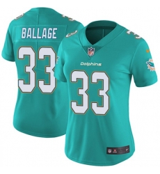 Women Kalen Ballage Miami Dolphins Limited Team Color Vapor Untouchable Nike Jersey Aqua