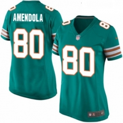 Womens Nike Miami Dolphins 80 Danny Amendola Game Aqua Green Alternate NFL Jersey