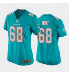 women robert hunt miami dolphins aqua game jersey 