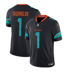 Youth Miami Dolphins 1 Tua Tagovailoa Black 2025 F U S E   Rivalries Vapor Limited Stitched Football Jersey