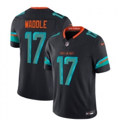 Youth Miami Dolphins 17 Jaylen Waddle Black 2025 F U S E   Rivalries Vapor Limited Stitched Football Jersey