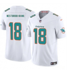 Youth Miami Dolphins 18 Nick Westbrook Ikhine White 2025 F U S E  Vapor Limited Stitched Football Jersey