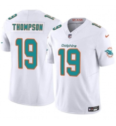 Youth Miami Dolphins 19 Skylar Thompson White 2023 F U S E Vapor Limited Stitched Football Jersey