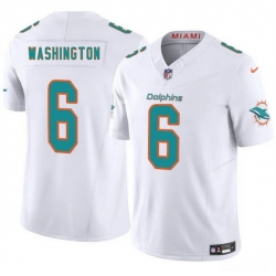 Youth Miami Dolphins 6 Malik Washington White 2025 F U S E  Vapor Limited Stitched Football Jersey