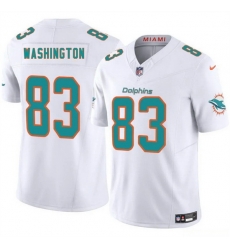 Youth Miami Dolphins 83 Tahj Washington White 2025 F U S E Vapor Limited Stitched Football Jersey Youth Miami Dolphins 83 Tahj Washington White 2025 F U S E Vapor Limited Stitched Football Jersey