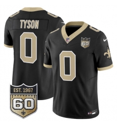 Men New Orleans Saints  0 Jordyn Tyson Black 2026 F U S E 60th Anniversary Patch Vapor Limited Football Stitched Jersey