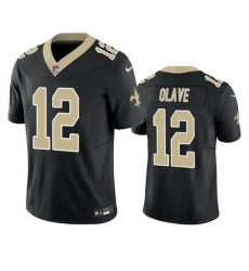 Men New Orleans Saints 12 Chris Olave Black 2023 F.U.S.E. Vapor Untouchable Limited Stitched Jersey