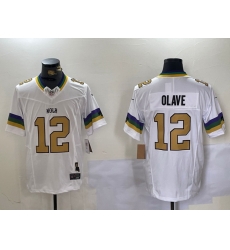 Men New Orleans Saints 12 Chris Olave BlackWhite 1987 Legacy Cool Base Stitched Baseball Jersey