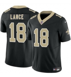 Men New Orleans Saints 18 Bryce Lance Black 2026 F U S E Vapor Limited Stitched Football Jersey Men New Orleans Saints 18 Bryce Lance Black 2026 F U S E Vapor Limited Stitched Football Jersey