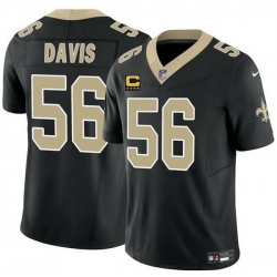 Men New Orleans Saints 56 DeMario Davis Black 2025 F U S E With 4 Star C Patch Vapor Limited Stitched Football Jersey