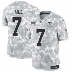 Men New Orleans Saints 7 Taysom Hill 2024 F U S E Arctic Camo Salute To Service Limited Stitched Football Jersey