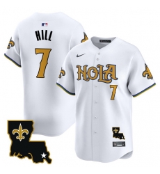 Men New Orleans Saints 7 Taysom Hill White Cool Base Stitched Baseball Jersey