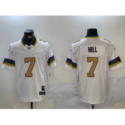 Men New Orleans Saints 7 Taysom Hill White Vapor Limited Stitched Football Jersey 1