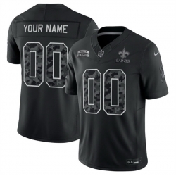 Men New Orleans Saints Active Player Custom Black F U S E  2026 Salute to Service Limited Stitched Football Jersey