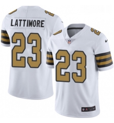 Mens Nike New Orleans Saints 23 Marshon Lattimore Limited White Rush Vapor Untouchable NFL Jersey