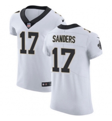 Nike Saints 17 Emmanuel Sanders White Men Stitched NFL New Elite Jersey