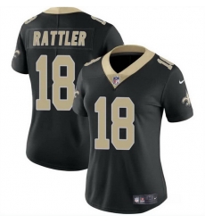 Women New Orleans Saints 18 Spencer Rattler Black Vapor Stitched Game Jersey