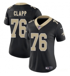 Women New Orleans Saints 76 Will Clapp Black 2025 Vapor Stitched Game Jersey Women New Orleans Saints 76 Will Clapp Black 2025 Vapor Stitched Game Jersey