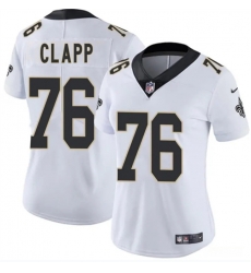 Women New Orleans Saints 76 Will Clapp White 2025 Vapor Stitched Game Jersey