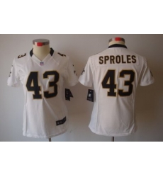 Women Nike New Orleans Saints #43 Darren Sproles White Game LIMITED Nike NFL Jerseys