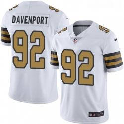 Youth Nike New Orleans Saints 92 Marcus Davenport White Stitched NFL Limited Rush Jersey