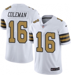 Youth Nike Saints #16 Brandon Coleman White Stitched NFL Limited Rush Jersey Youth Nike Saints #16 Brandon Coleman White Stitched NFL Limited Rush Jersey