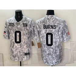 Men New York Giants  0 Brian Burns 2024 F U S E Arctic Camo Salute to Service Limited Stitched Football Jersey