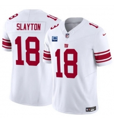 Men New York Giants 18 Darius Slayton White 2025 F U S E  With 1 Star C Patch Vapor Untouchable Limited Stitched Jersey