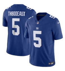 Men New York Giants 5 Kayvon Thibodeaux Blue 2023 F U S E  Vapor Untouchable Limited Stitched Jersey