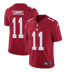 Nike Giants #11 Phil Simms Red Alternate Mens Stitched NFL Vapor Untouchable Limited Jersey