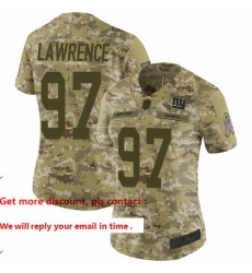 Giants 97 Dexter Lawrence Camo Women Stitched Football Limited 2018 Salute to Service Jersey