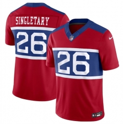 Youth New York Giants 26 Devin Singletary Century Red Alternate Vapor F U S E  Limited Stitched Football Jersey