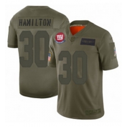 Youth New York Giants 30 Antonio Hamilton Limited Camo 2019 Salute to Service Football Jersey