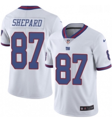 Youth Nike New York Giants 87 Sterling Shepard Limited White Rush Vapor Untouchable NFL Jersey