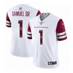 Men Washington Commanders 1 Deebo Samuel Sr White 2025 Vapor Limited Football Stitched Jersey