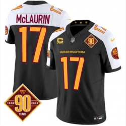 Men Washington Commanders 17 Terry McLaurin Black White 90th Anniversary Limited Stitched Football Jersey