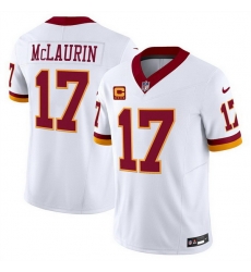 Men Washington Commanders 17 Terry McLaurin White 2025 F U S E  With 4 star C Patch Throwback Vapor Limited Stitched Football Jersey