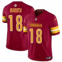 Men Washington Commanders 18 Marcus Mariota Burgundy 2024 F U S E Vapor Limited Stitched Football Jersey