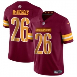 Men Washington Commanders 26 Jeremy McNichols Burgundy 2024 Vapor Limited Stitched Football Jersey