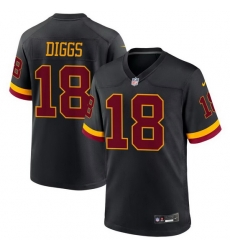 Men's Washington Commanders #18 Stephon Diggs Black 2026 Hail Raiser Alternate Vapor Limited Stitched Football Jersey Men's Washington Commanders #18 Stephon Diggs Black 2026 Hail Raiser Alternate Vapor Limited Stitched Football Jersey