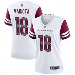 Women Washington Commanders 18 Marcus Mariota White Stitched Jersey