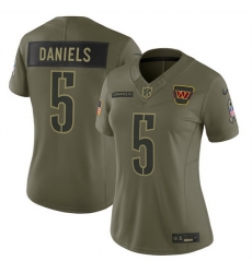 Women Washington Commanders 5 Jayden Daniels Olive 2025 Salute to Service Limited Stitched Football Jersey Women Washington Commanders 5 Jayden Daniels Olive 2025 Salute to Service Limited Stitched Football Jersey