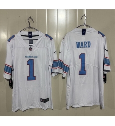 Men Tennessee Titans 1 Cameron Ward White 2026 Vapor Limited Stitched Football Jersey Men Tennessee Titans 1 Cameron Ward White 2026 Vapor Limited Stitched Football Jersey