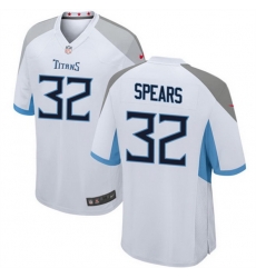 Men Tennessee Titans 32 Tyjae Spears White Stitched Game Football Jersey